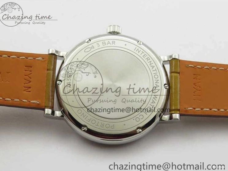 MIROTIME 0127 Durable Portofino 37mm SS V7F 1:1 Best Edition White Dial on Light Brown Leather Strap A 7092